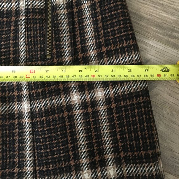 Zara Long Plaid Houndstooth Double Breasted Trench Jacket - Picture 14 of 16